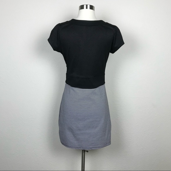 Waggon Paris Black Dress -white stripes- Sz Large - Picture 3 of 8